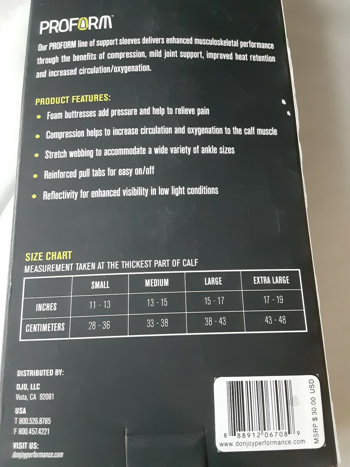 DonJoy Performance Proform Shin Splint Sleeve Various Sizes Small/Medium