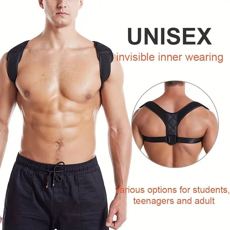 Under Shirt Upper Back Brace Posture Corrector Alignment For Hombres Mujeres