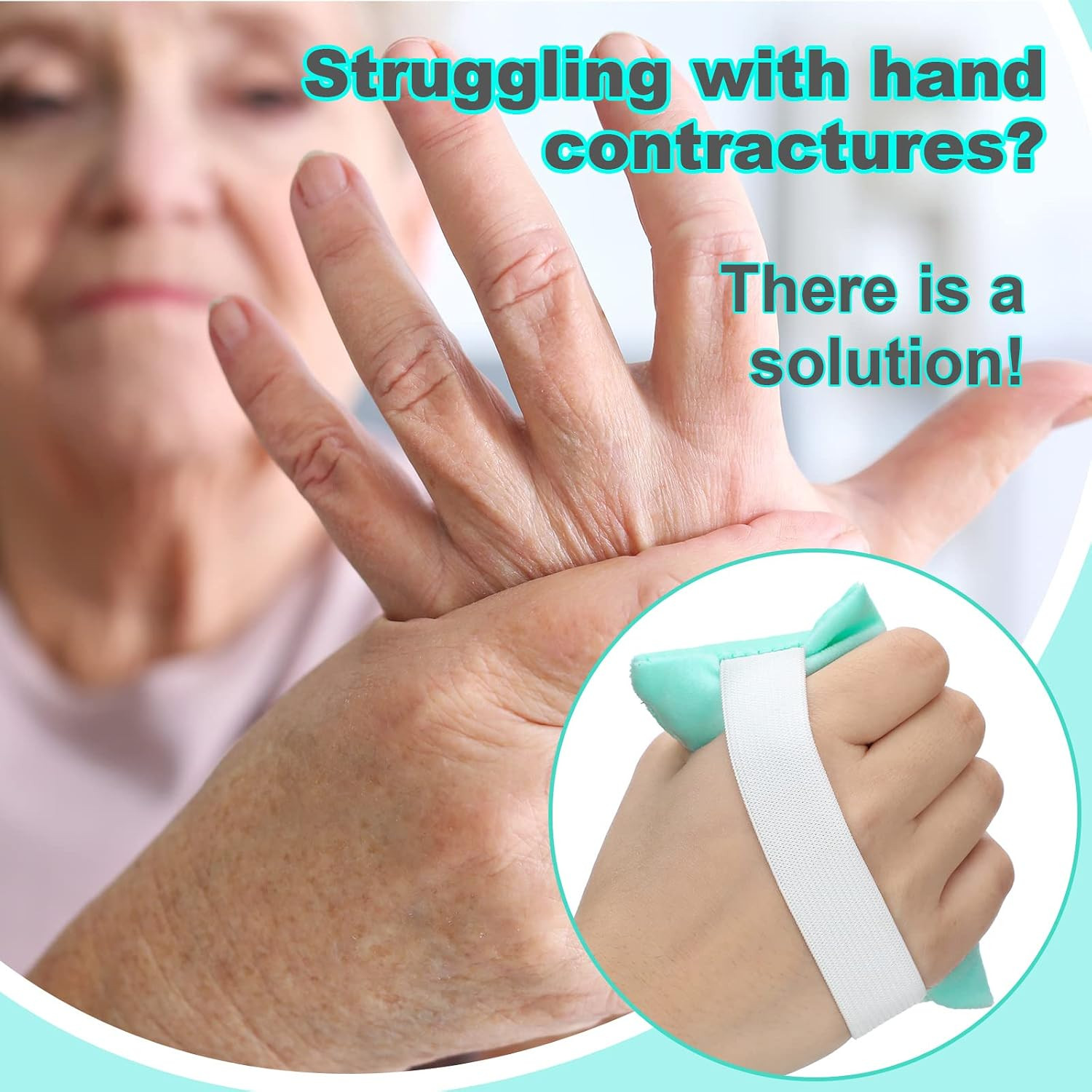 6 Pcs Palm Grip Protector Hand Contracture Cushion with Elastic Band Sweat Re…