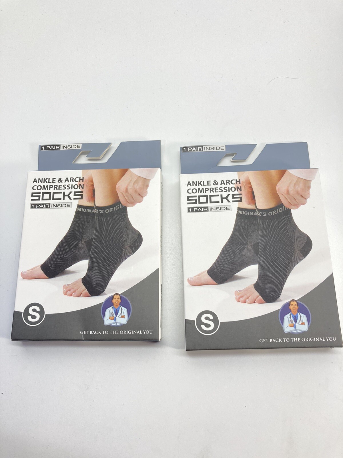 Dr. Fredericks Original Size S Ankle & Arch Compression Socks 2 Pairs Free Ship