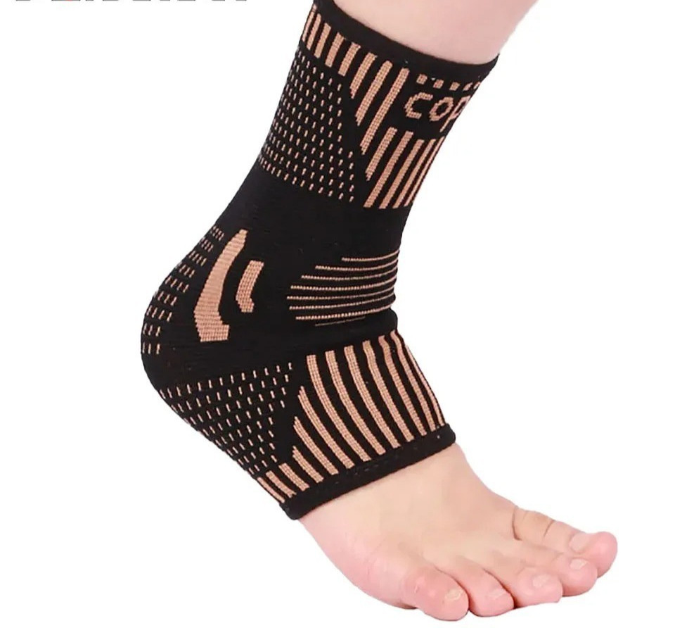 Copper Ankle Support Brace Sleeve Socks Elastic Foot Pain Relief