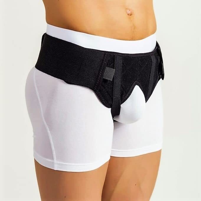 Men Inguinal Hernia Support Belt Double Groin Hernia Pain Relief Truss Brace Use