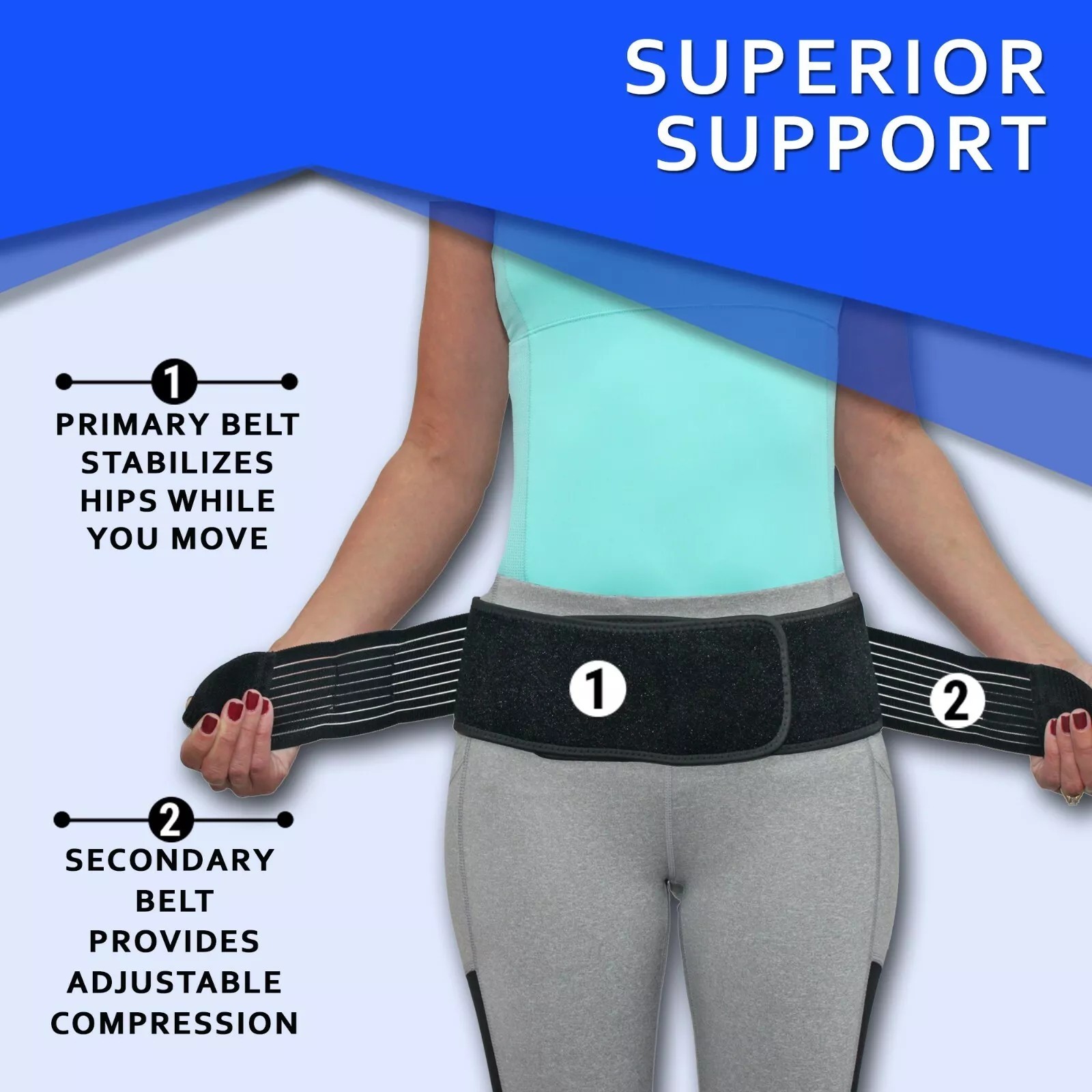Fitness waist Hip Belt for Lower Back Support Brace Sciatica Pain Relief