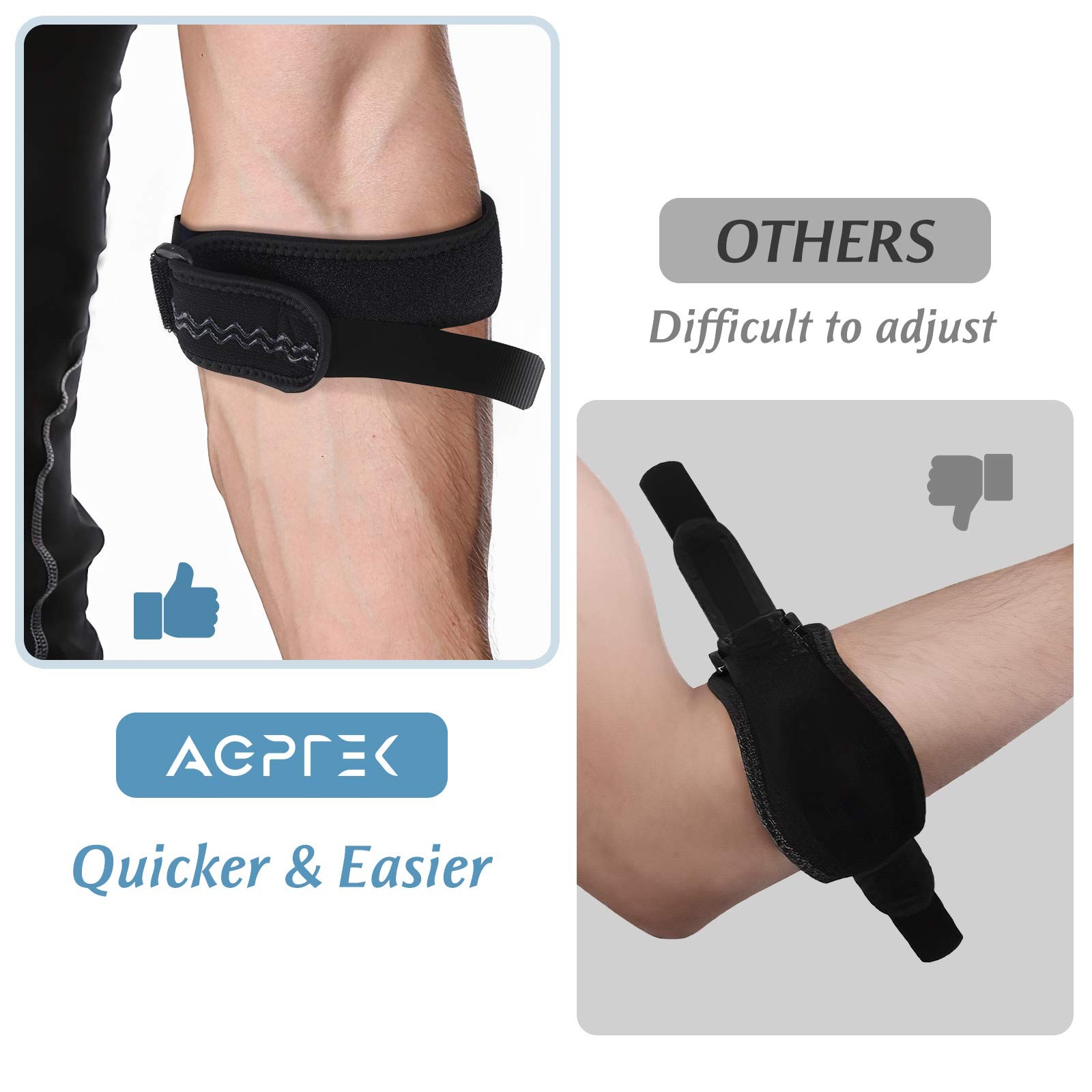 AGPTEK Elbow Brace for Tendonitis and Tennis Elbow 2 Pack, Tennis Golfers Elbow