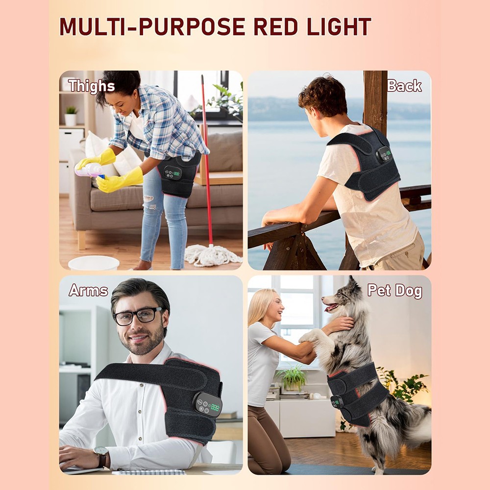 Red Light Heating Vibration Back Massager Lumbar Belt for Lower Back Pain Relief