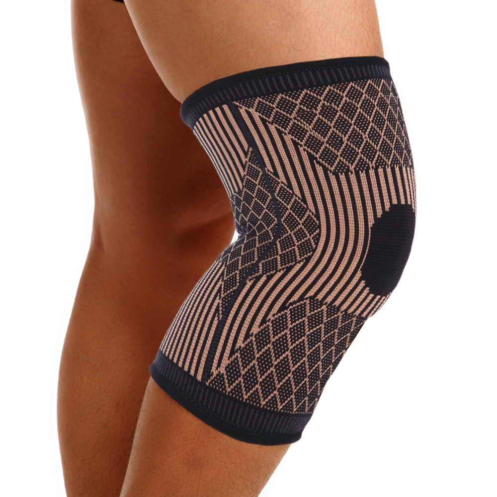 Copper Knee Support Compression Sleeve Brace Sport Patella Joint Pain Arthritis
