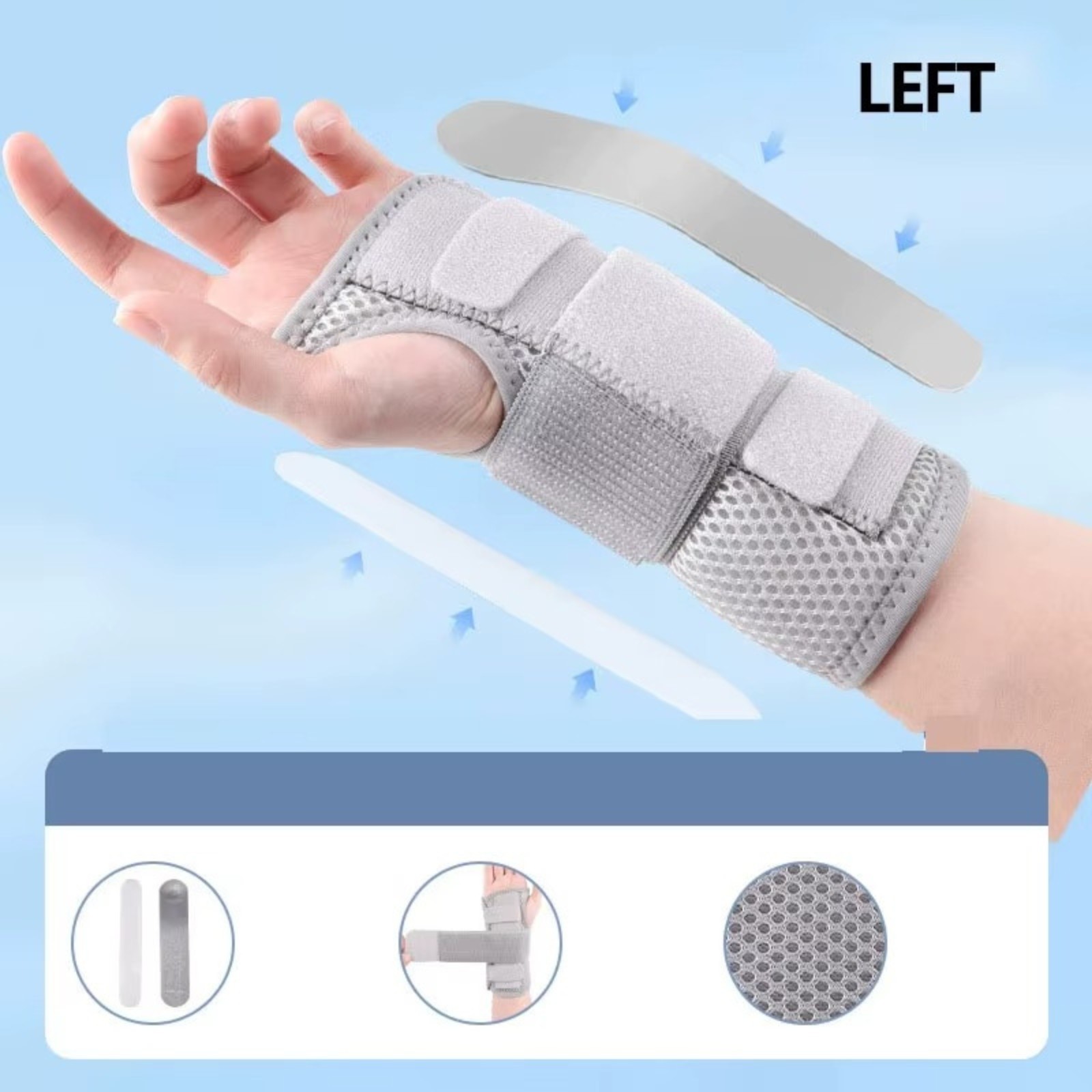NEW Wrist Brace for Carpal Tunnel – Adjustable Night Support Brace with Splints