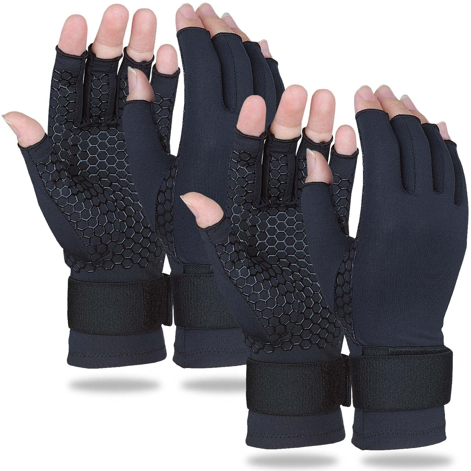 2 Pairs Compression Arthritis Gloves for Hand Pain Relief, Wrist Support, Finger