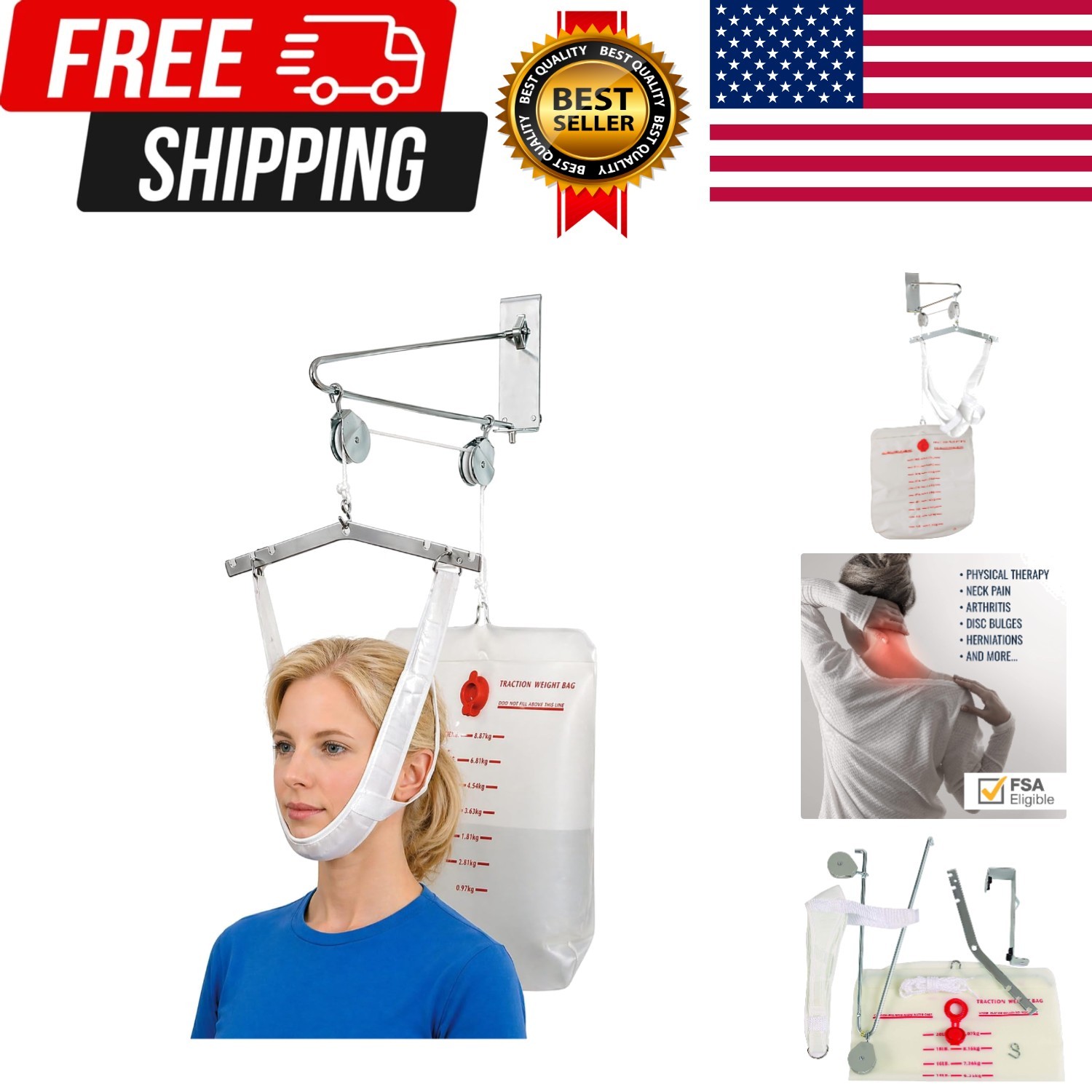 DMI Over the Door Posture Corrector and Cervical Neck Traction Device for Phy…