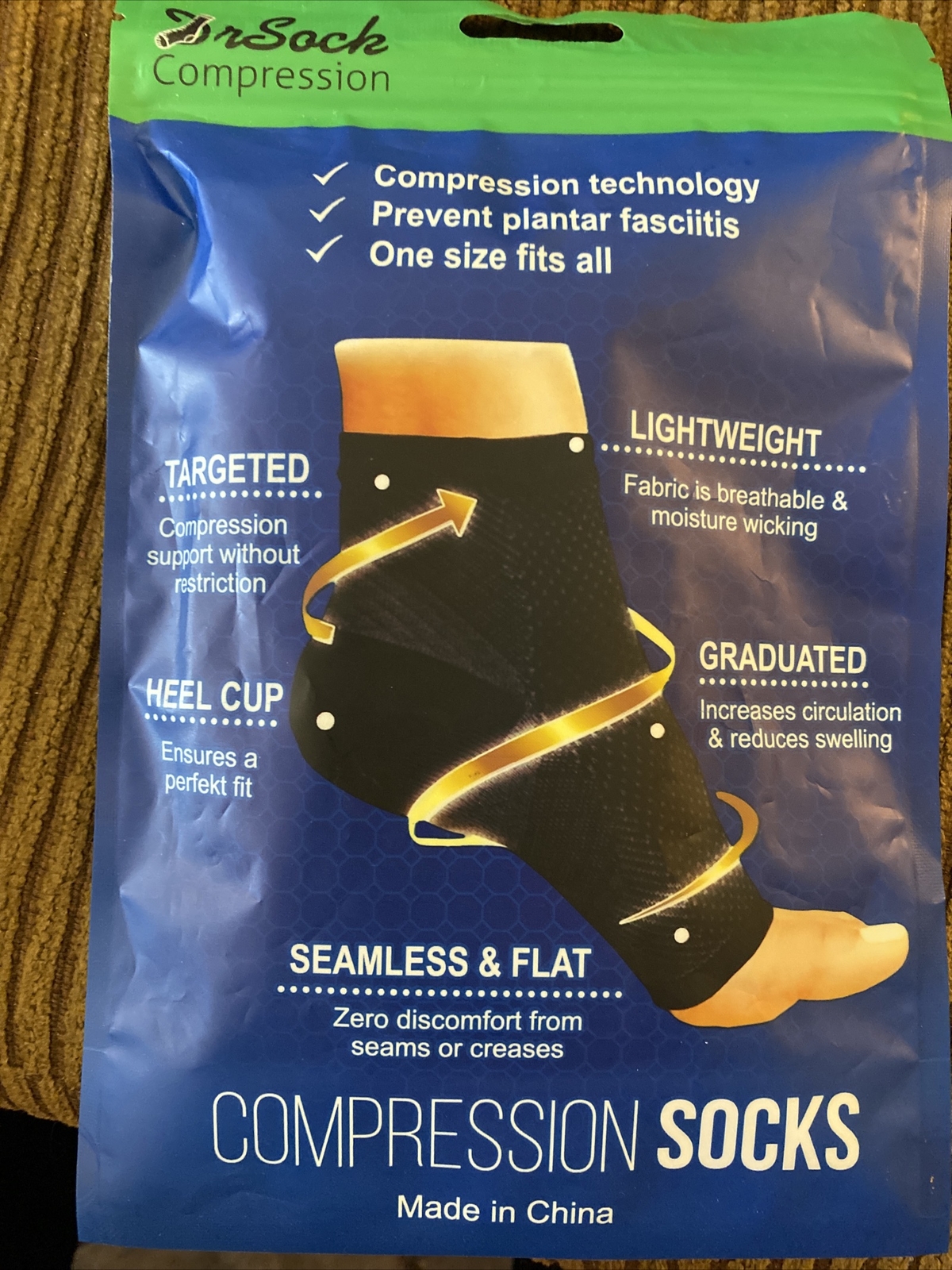 DR. SOCK COMPRESSION SOCKS One Size SEAMLESS INCREASE CIRCULATION NEW