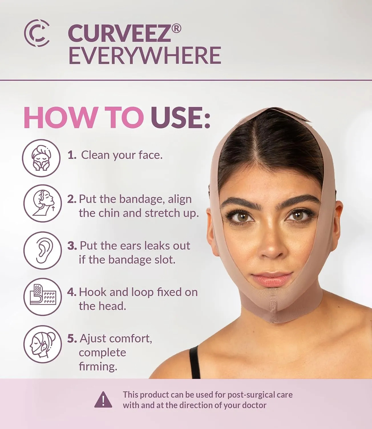 Face Toning Belt Lipo Compression Chin Strap For Post Surgery Recovery Support
