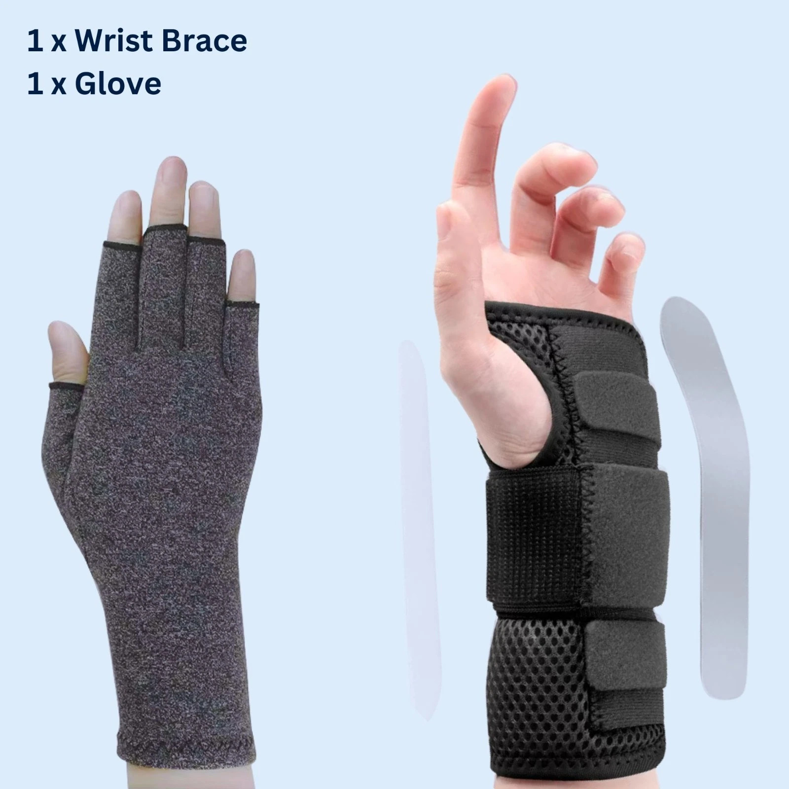 Carpal Tunnel Wrist Brace & Compression Glove Hand Splint Arthritis Pain Relief