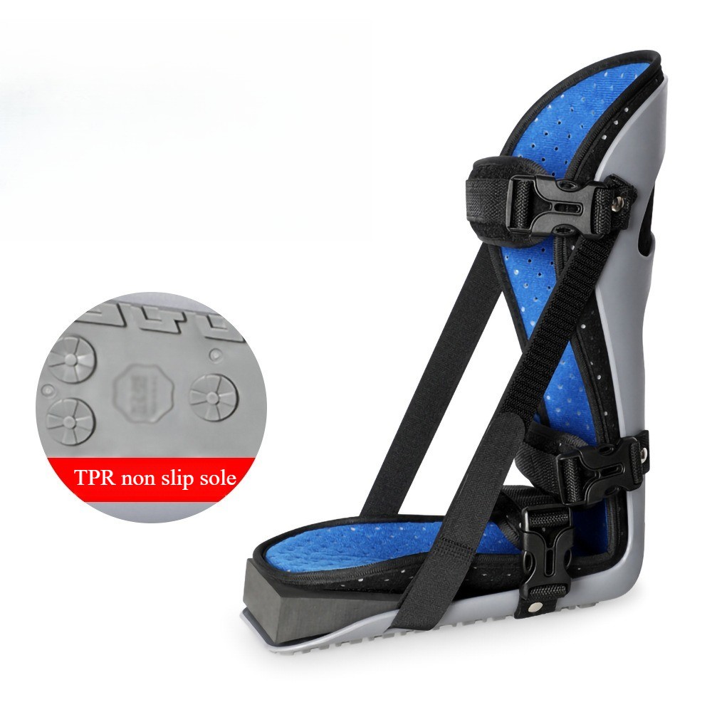 Black Plantar Fasciitis Night Splint Large Hook and Loop Strap for The Foot Heel