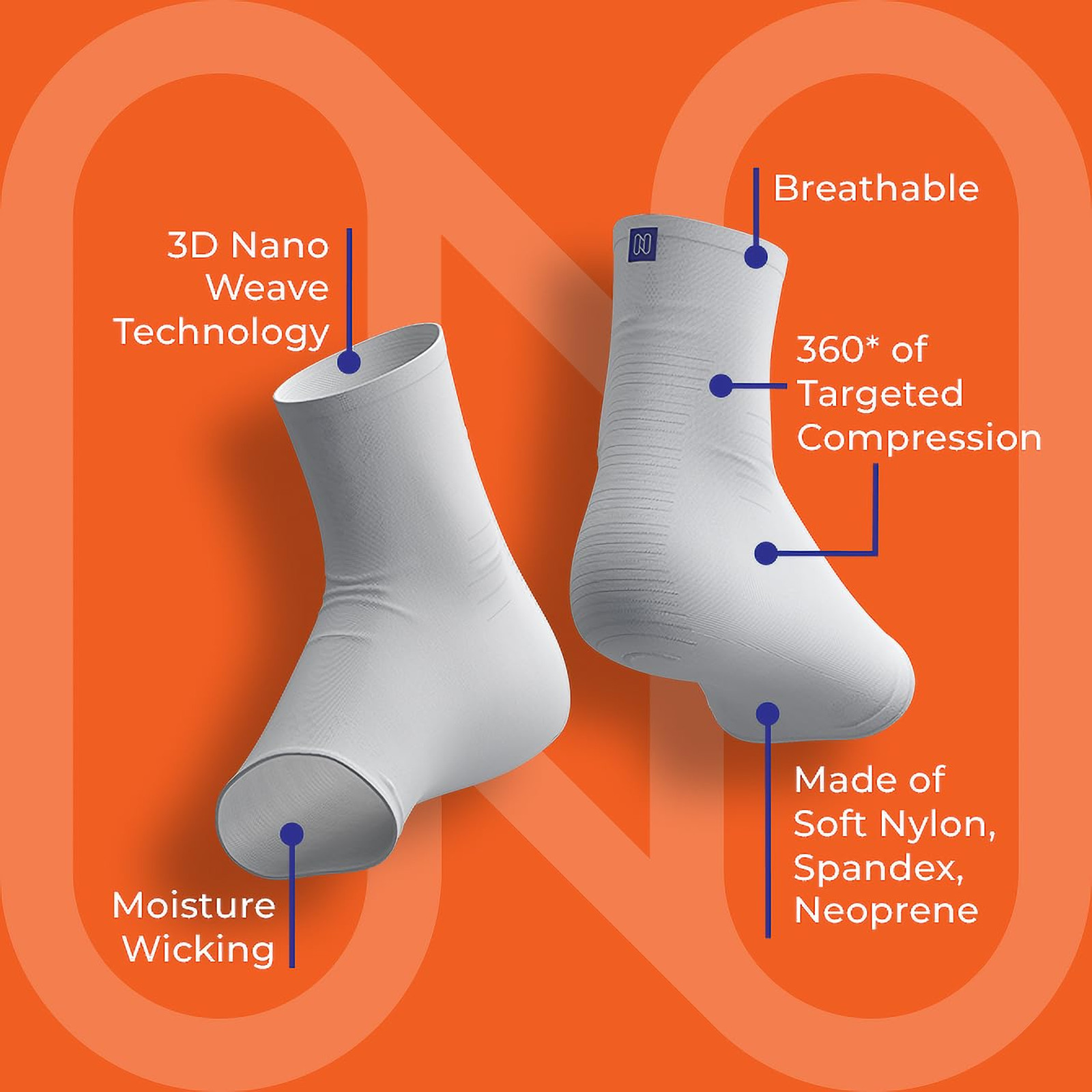Compression Socks for Women Men Toeless Support Sleeve for Neuropathy Plantar