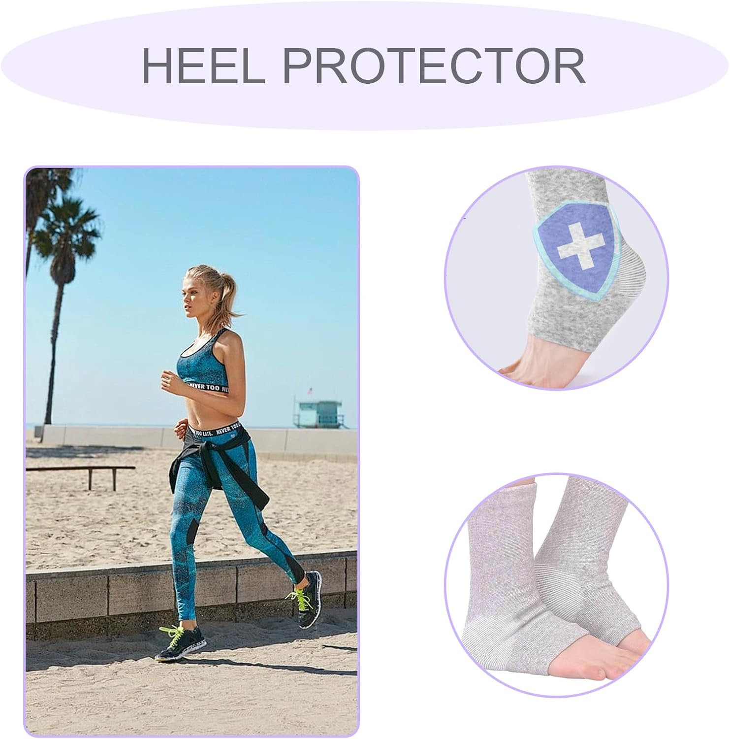 2 Pairs of Compress Bamboo Foot Sleeves,Keep Warm Bamboo Ankle Socks Foot