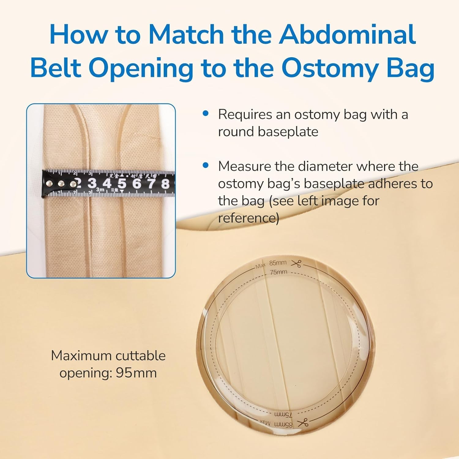 Ostomy Hernia Support Belt for Men & Women Soft, Irritation-Free Elastic LARGE