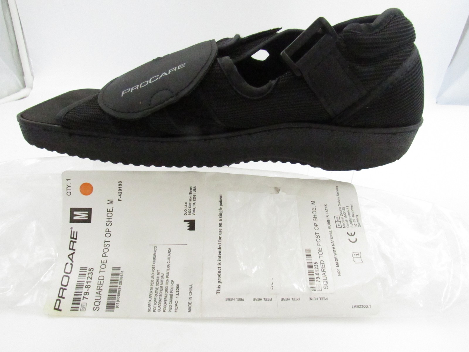 ProCare Squared Toe Post-Op Shoe M Medium 79-81235 Post-Operative Foot Recovery