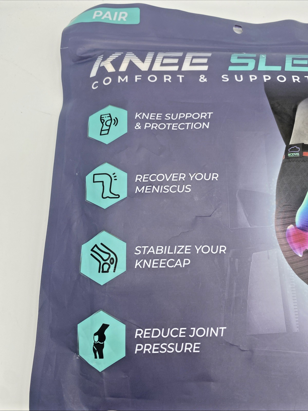 Modvel Knee Sleeve Compression Brace 2 Pack Knee Support for Running – XXL Nude
