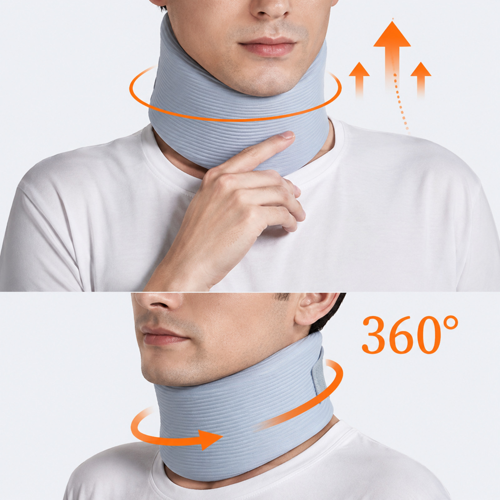 2pcs Adjustable Neck Brace Neck Support Collar 360° Surround Support