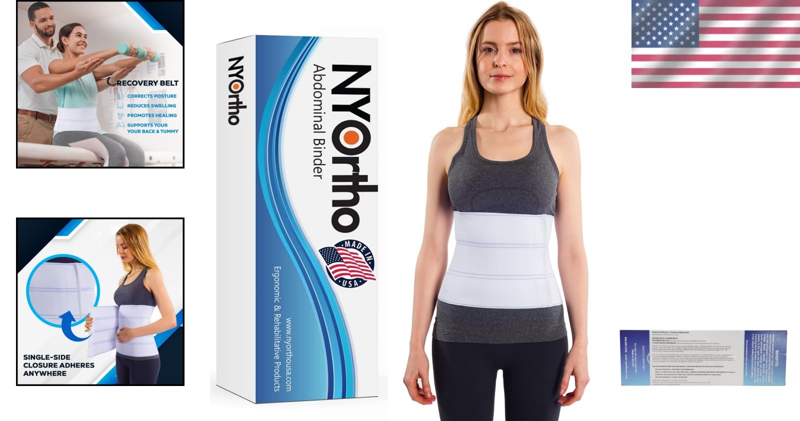 Custom Fit Abdominal Binder for Men and Women – 90-105” Compression Support Wrap