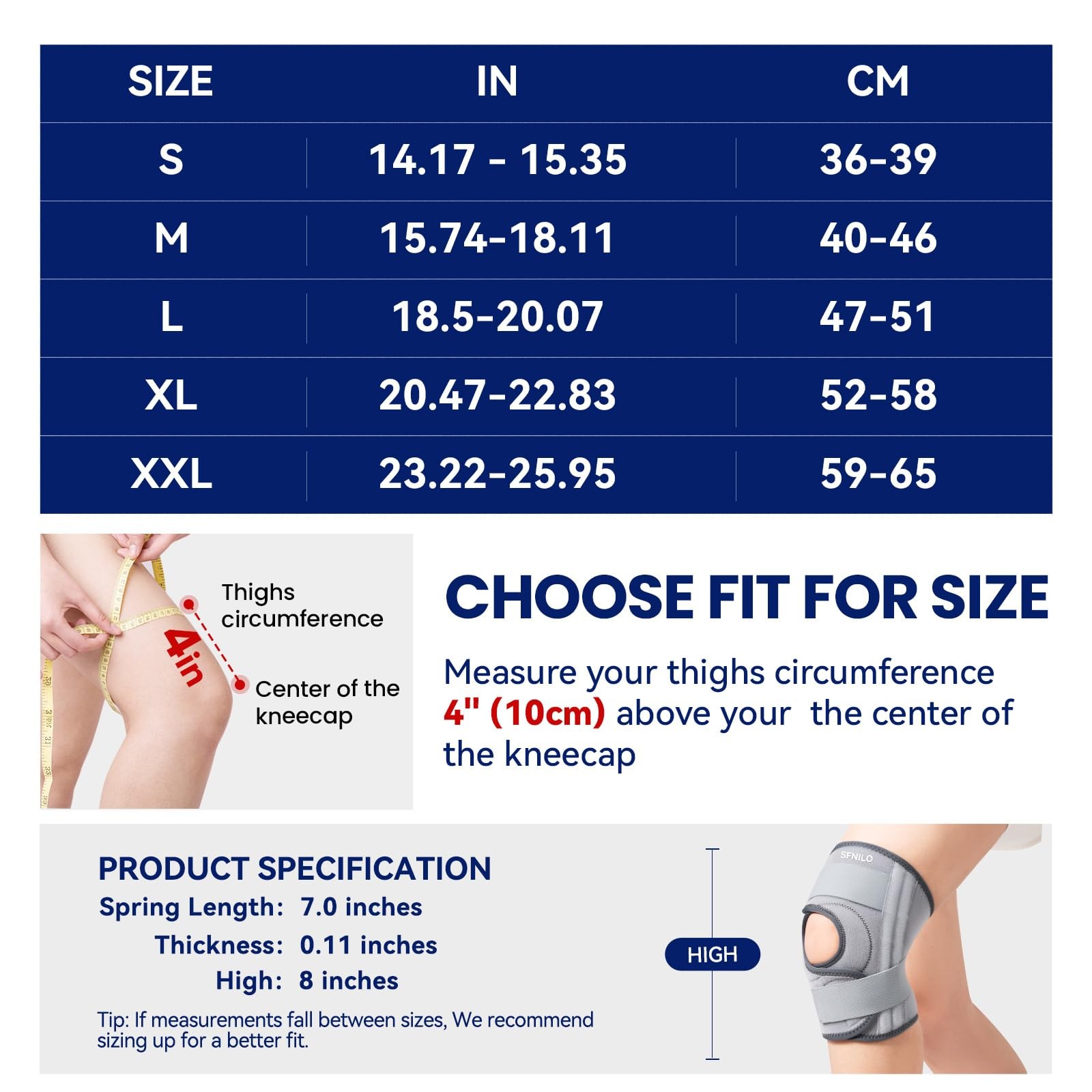 SFNILO Knee Brace for Knee Pain & Arthritis – Adjustable Support with Side