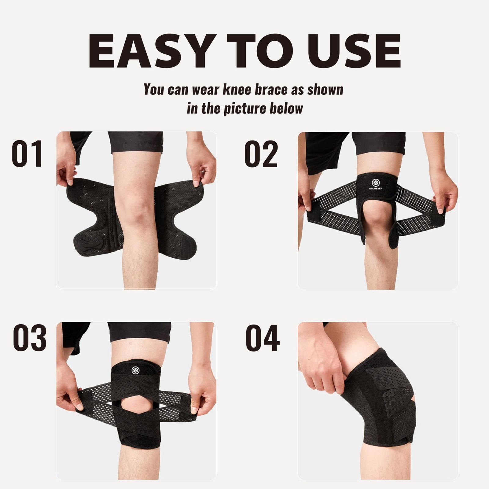 Knee Brace with Side Stabilizers for Knee Pain, Adjustable Knee Support for M…