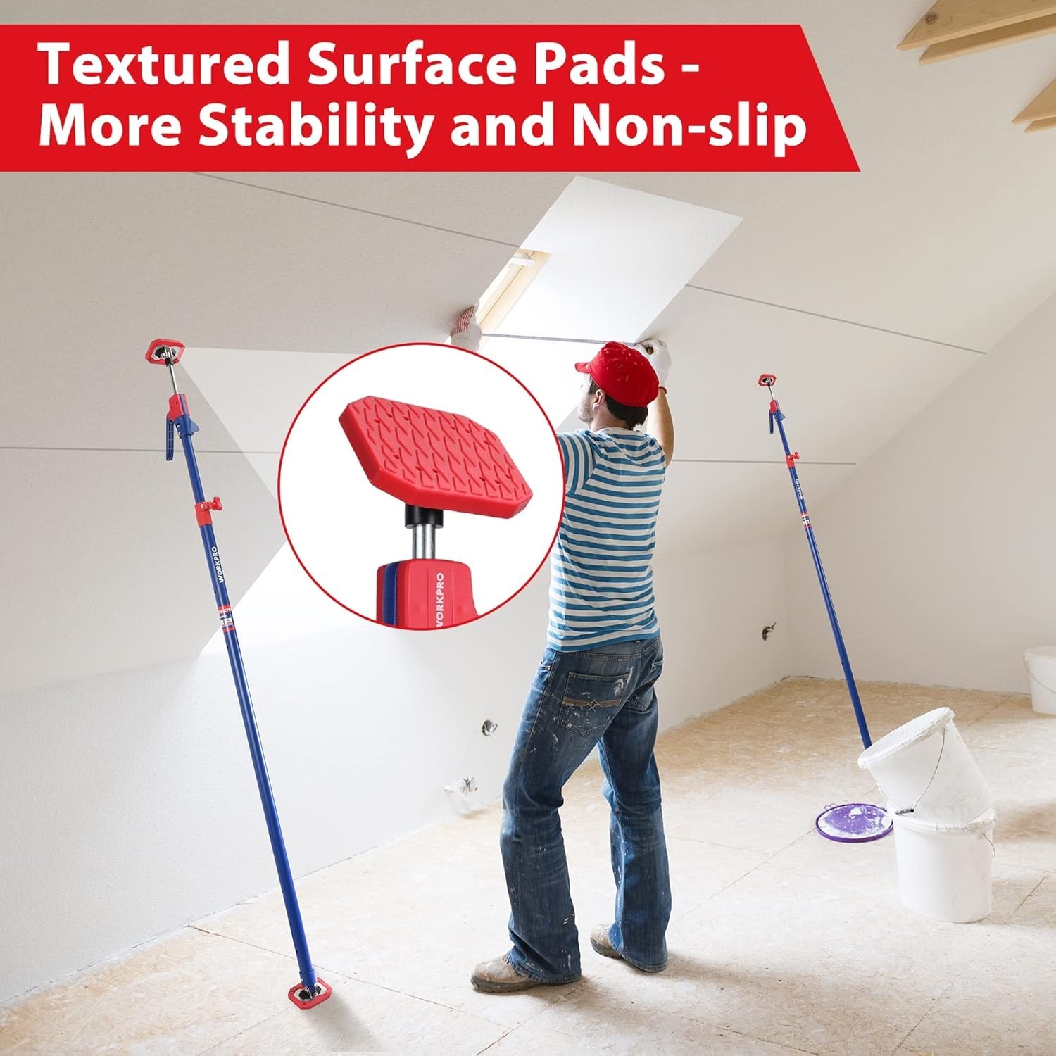 Support Pole Telescopic Adjustable Support Rod Cabinet Drywall Cargo 4 Pack
