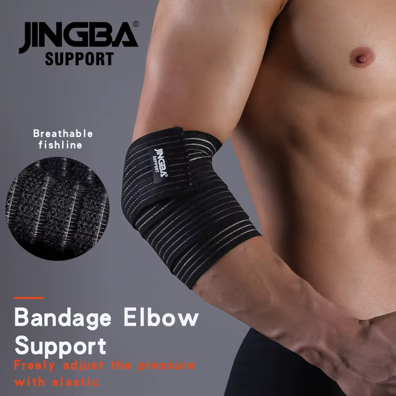 1 Pcs Adjustable Weightlifting Elbow Protector Elastic Straps for Fitness Bodybu