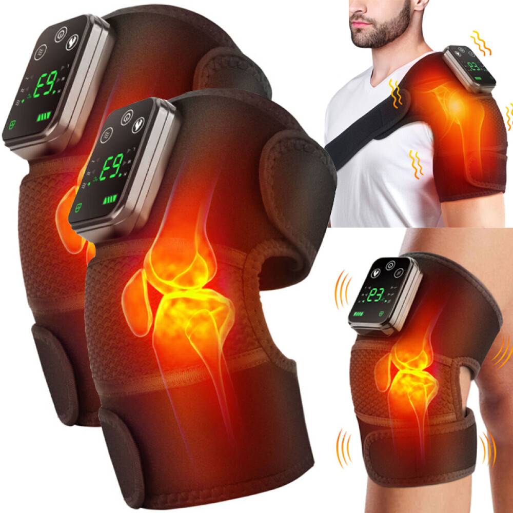2Pack Heated Vibration Knee Joint Brace Therapy Shoulder Massager Pain Relief