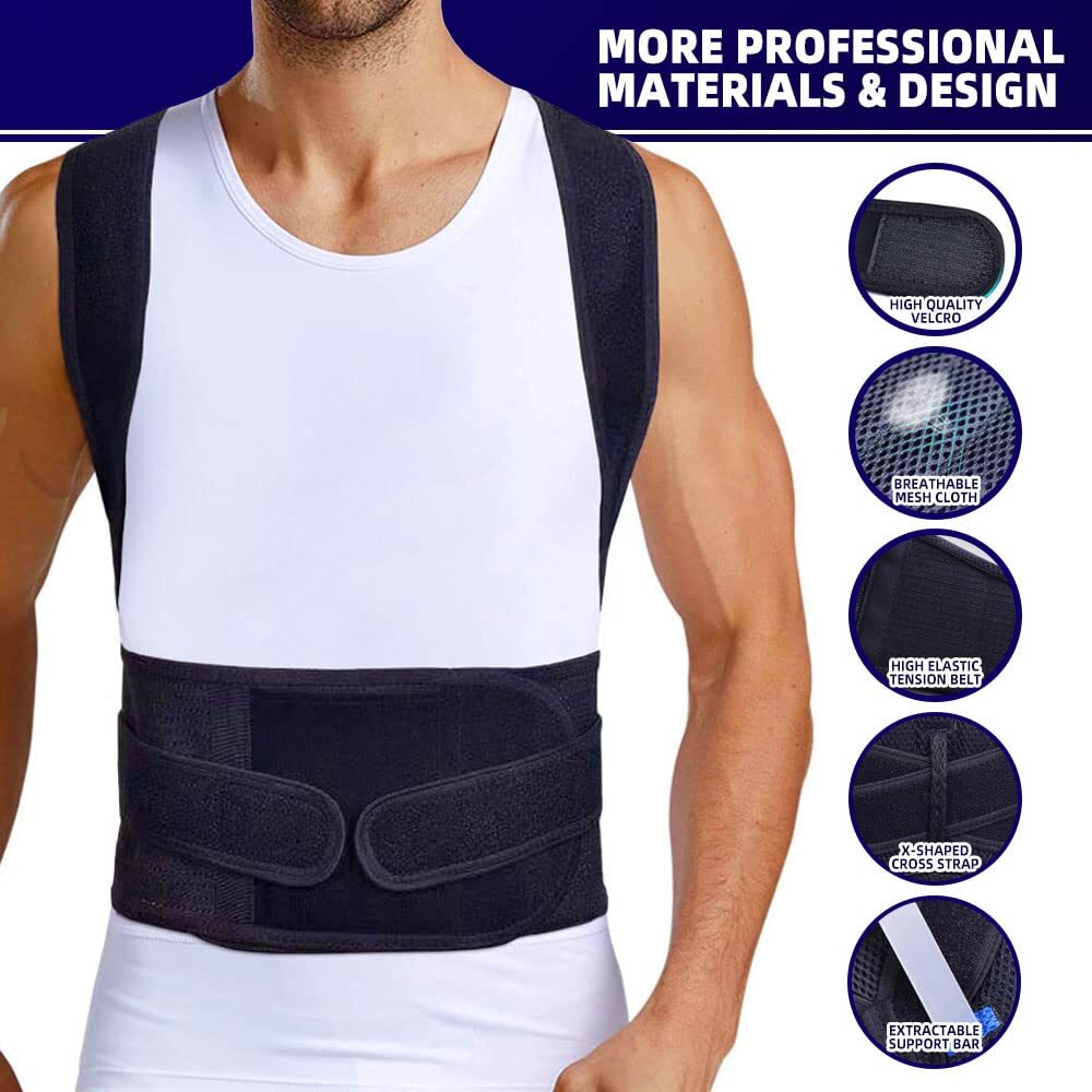 Adjustable shoulder brace, back Lumbar Support belt, Posture Corrector men women