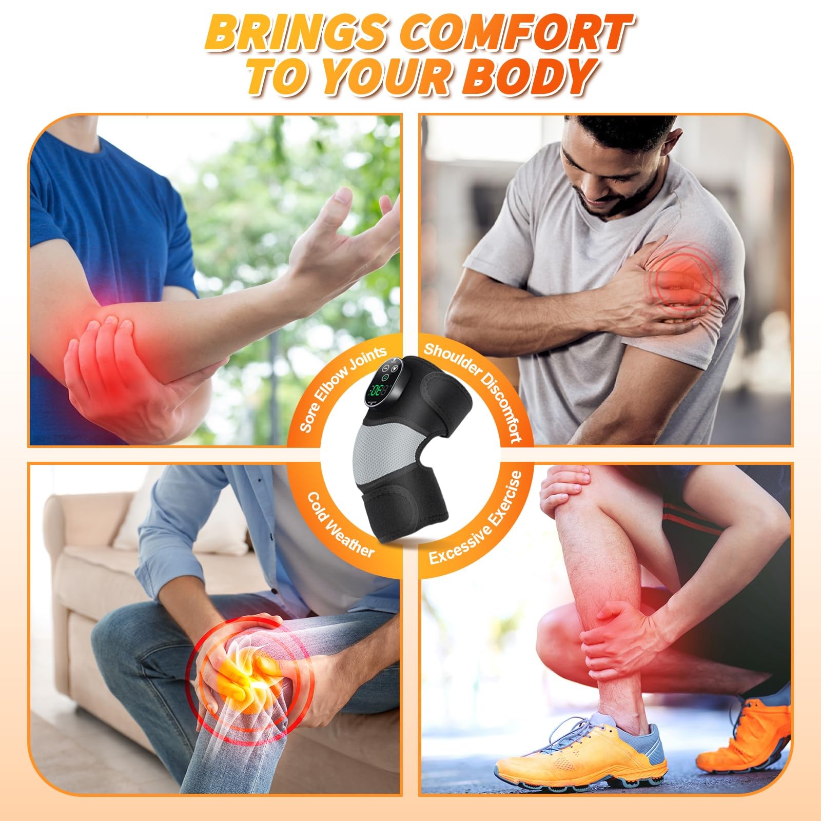 FSA or HSA Eligible Cordless Heated Knee Massager 3-in-1 Knee Massager with H…