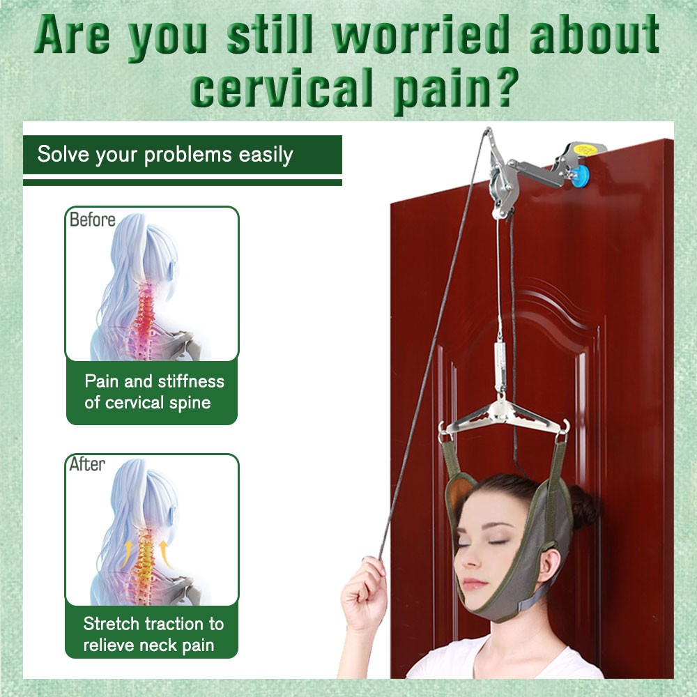 Over Door Neck Traction Device Cervical Pain Relief Stretcher Brace Support