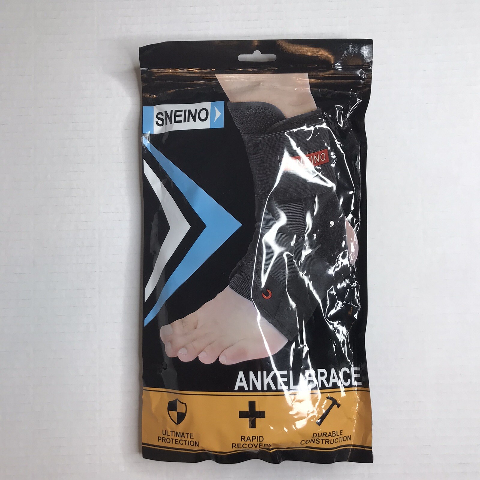 SNEINO Ankle Brace for Women & Men – Ankle Brace for Sprained Ankle, Black LARGE