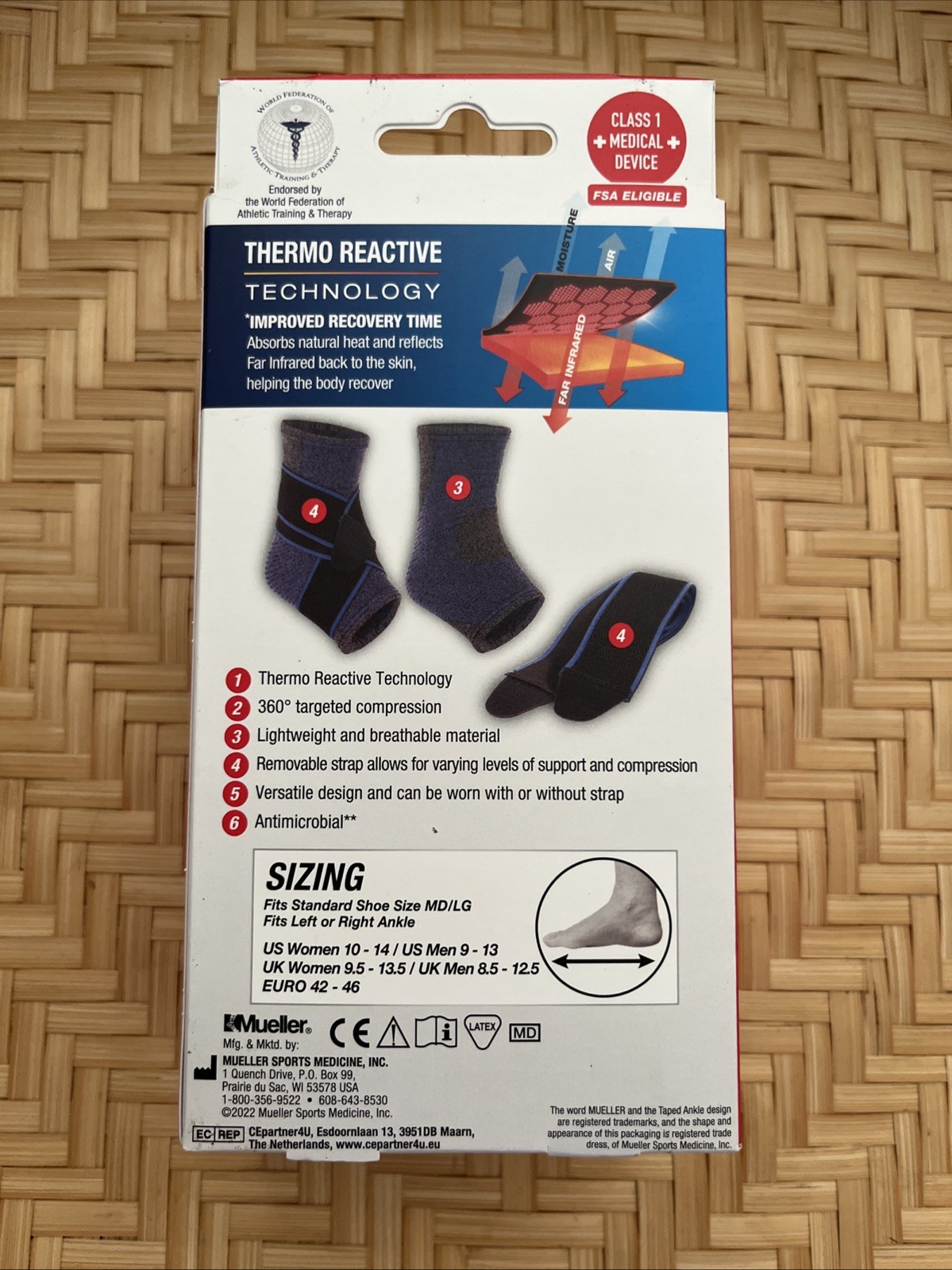 Mueller Sports Medicine Ankle Support w/Removable Strap MED/LG