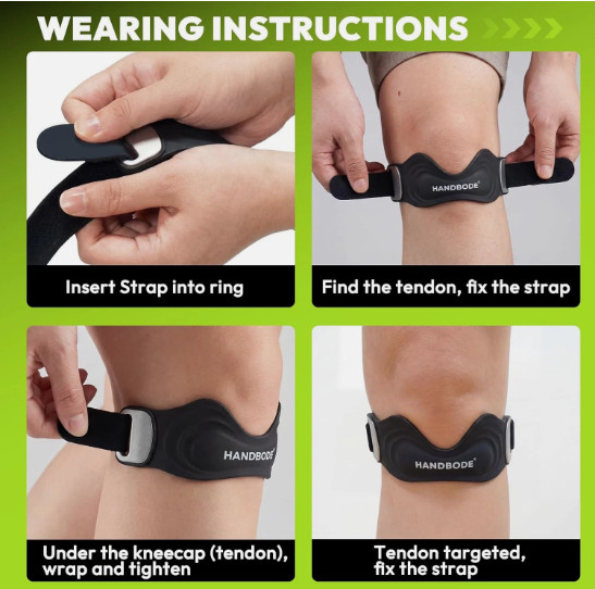 Patellar Tendon Support Strap Adjustable Silicone Knee Brace for Men Women