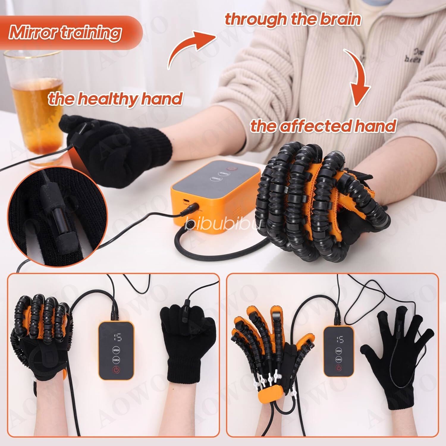 Rehabilitation Robot Gloves Finger Exerciser for Hand Stroke Hemiplegia Patients