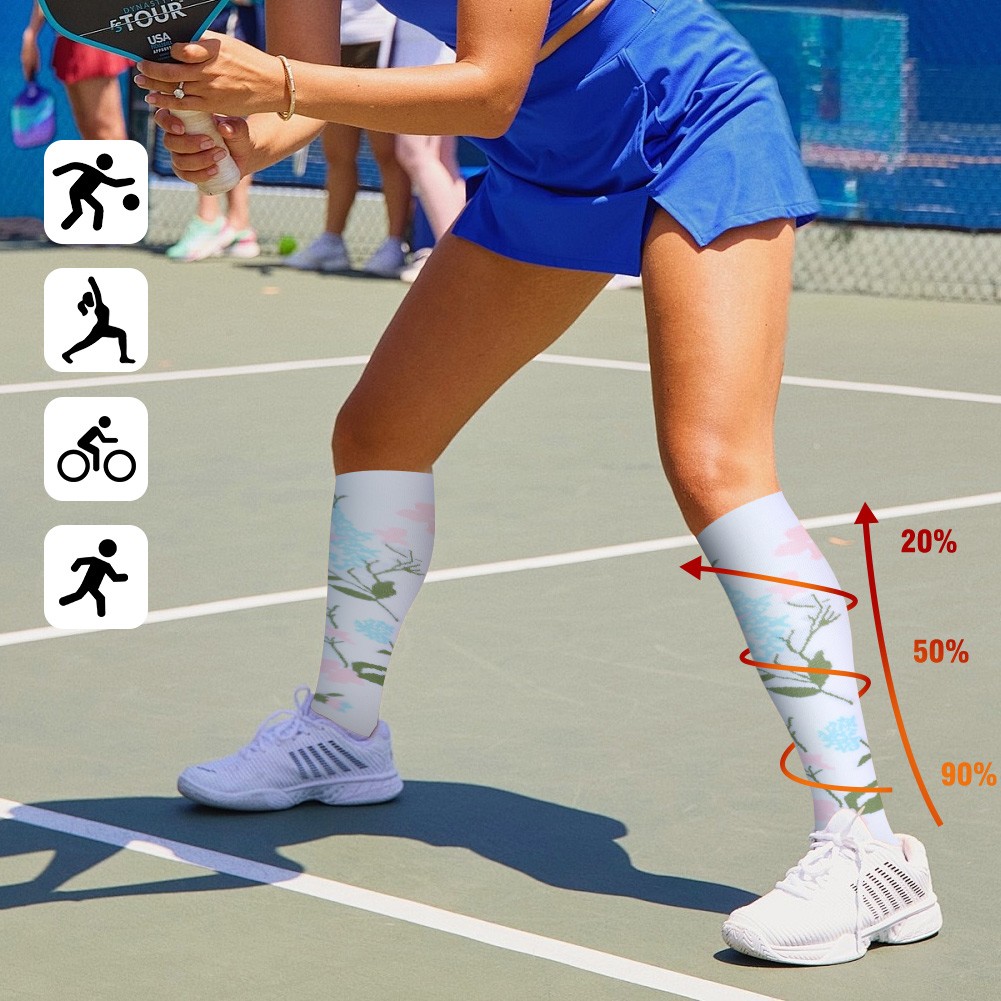 Unisex 20-30 mmHg Knee High Compression Socks Breathable Anti-Slip S/M/L/XL