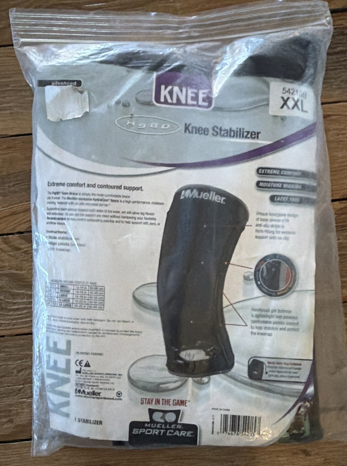 Mueller Hg80 Knee Stabilizer Brace Size XXL 54215B With Aegis Microbe Shield New