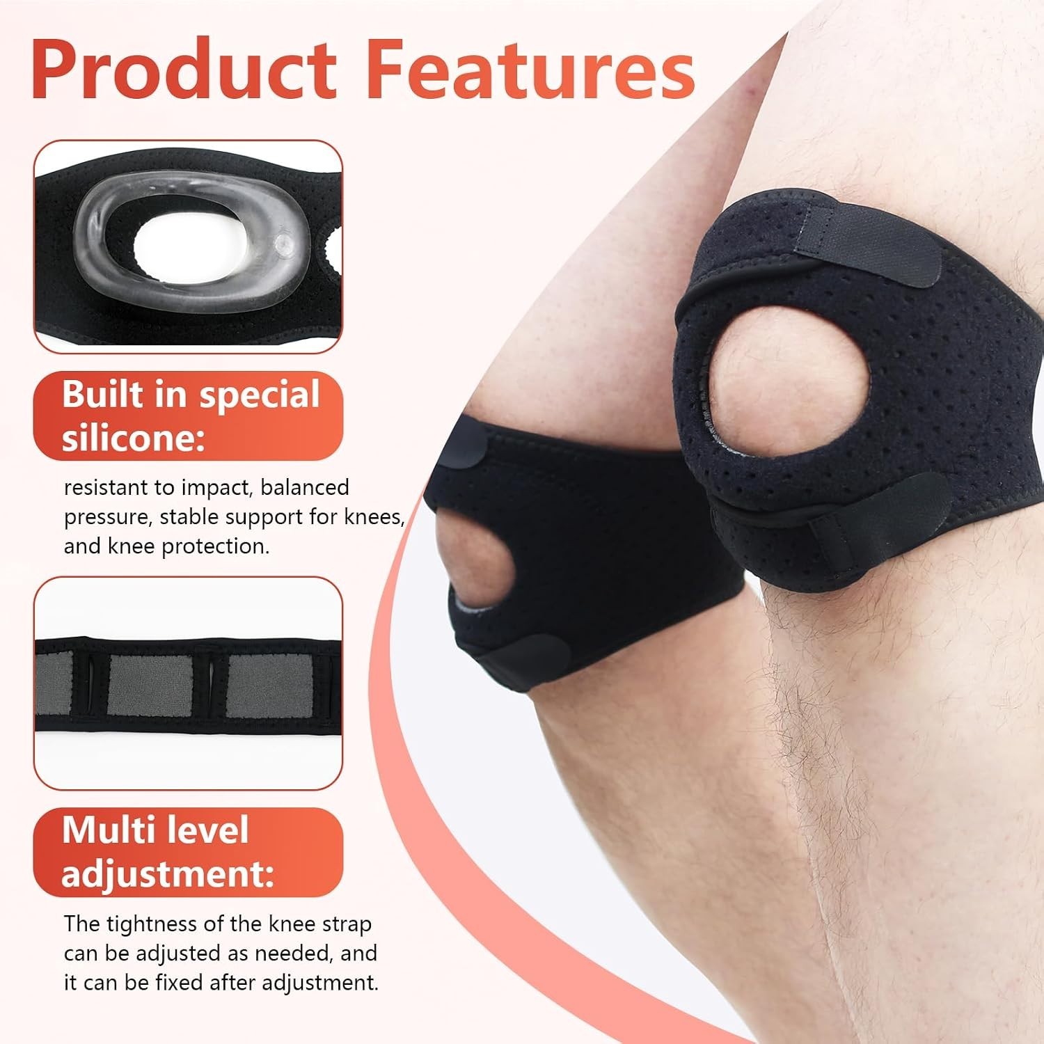 Advanced Knee Support Brace with Enhanced Mobility for Athletes – Large, Black