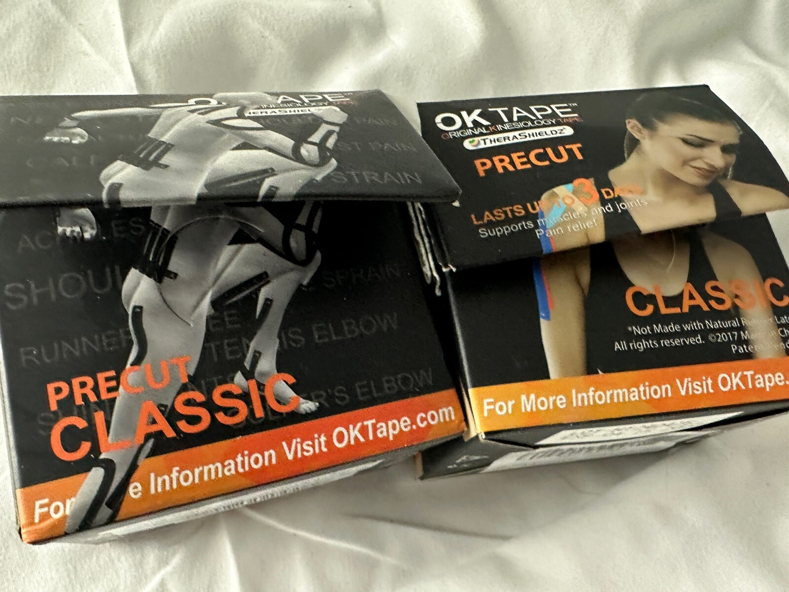 2 Pack – OK TAPE Kinesiology Tape 20 Strips Precut – Latex Free Waterproof Beige
