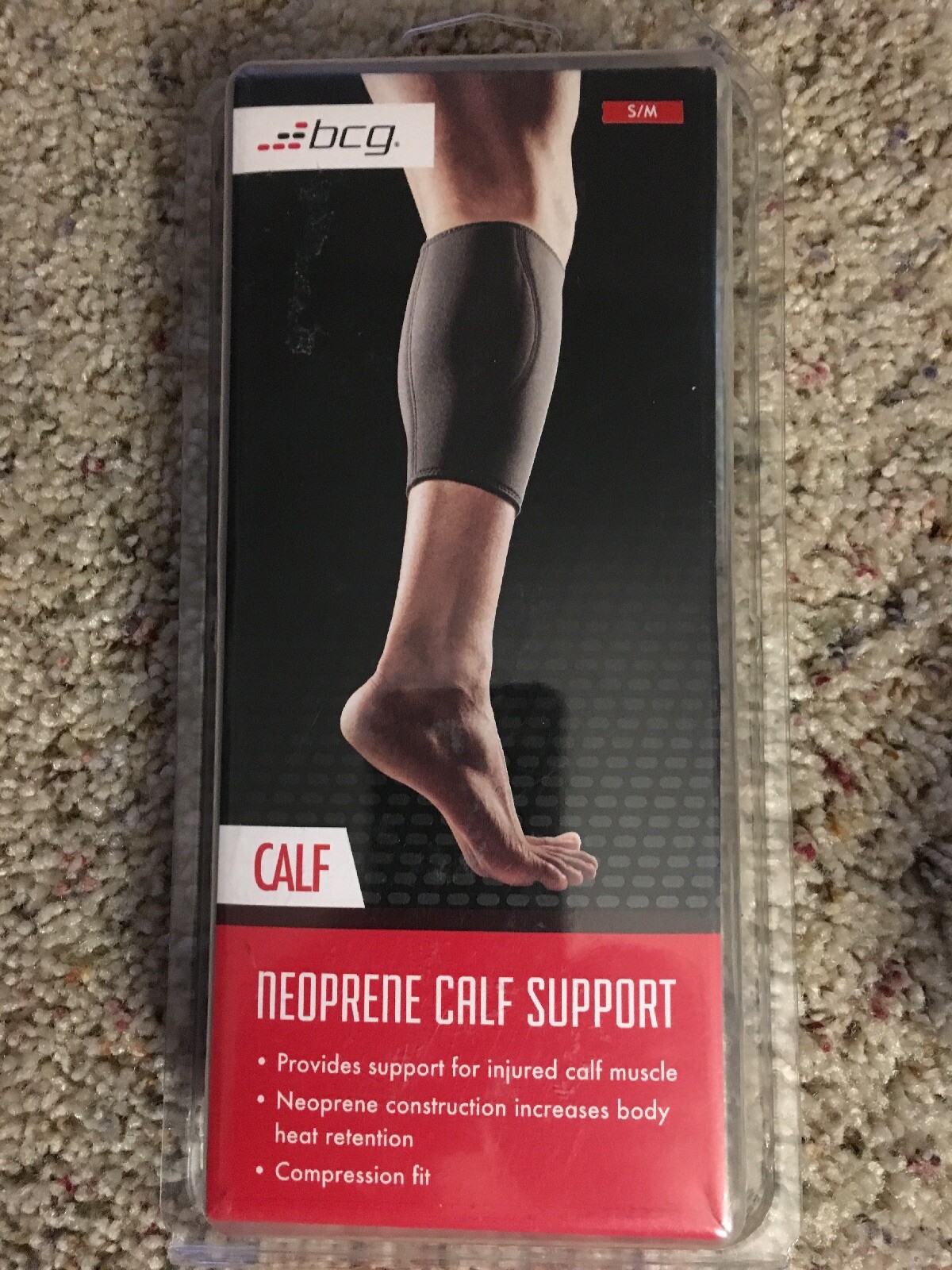 B CG-Neoprene Calf Support Size S / M Color Black Compression Support Fit-NEW