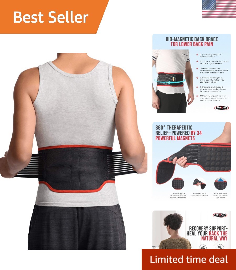 Doctor Recommended -Magnetic Back Brace – Ideal for Sciatica & Herniated Disc