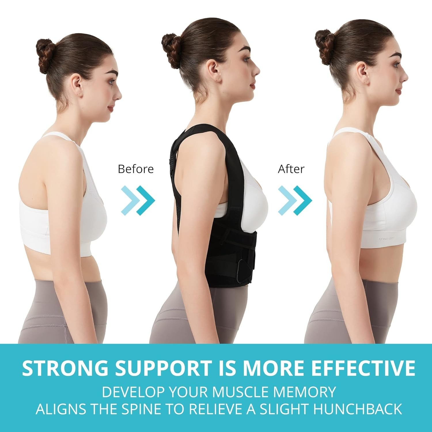 Posture Corrector – Full Back Support Brace for Adults, Adjustable, Medium