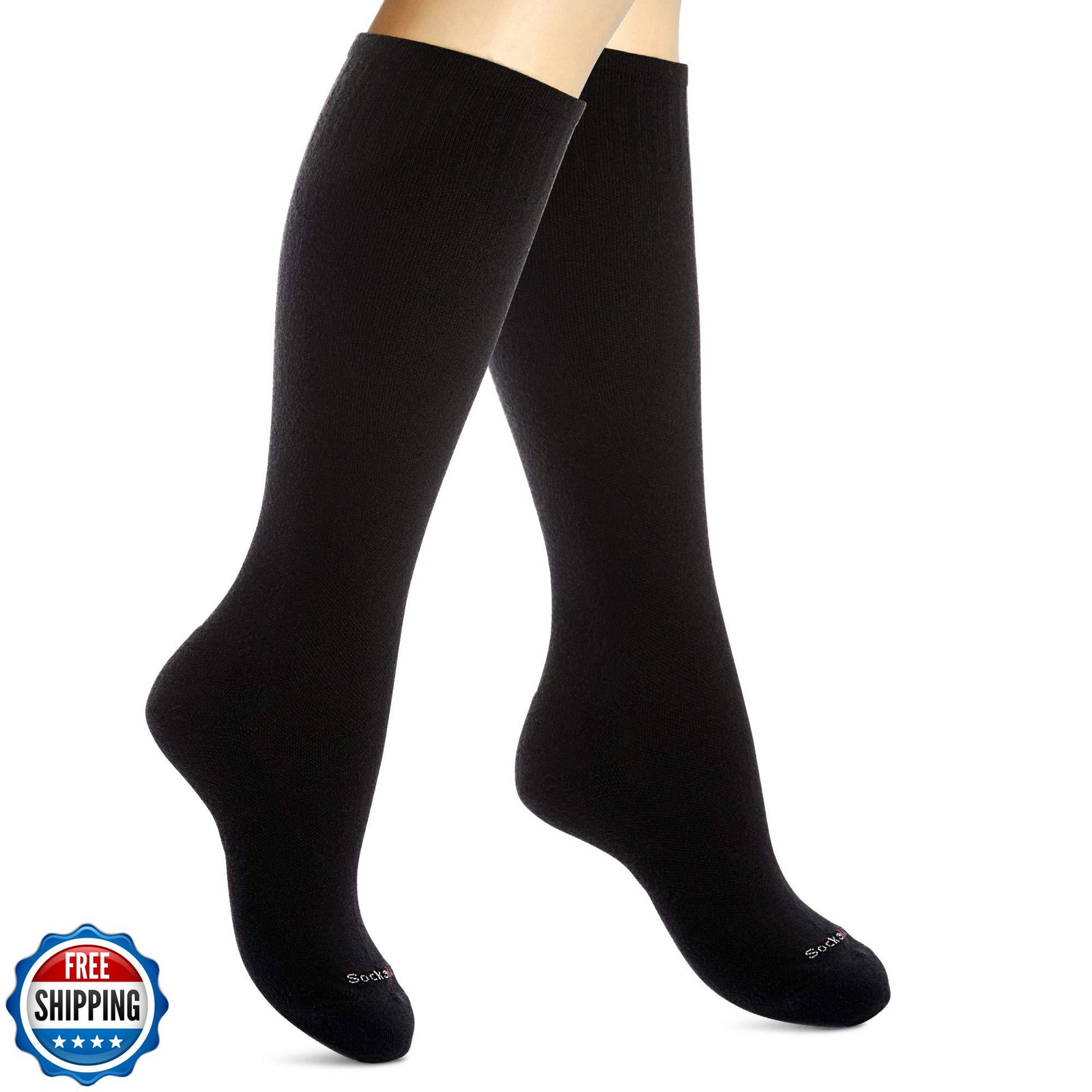 SocksLane Cotton Compression Socks for Women and Men. 15-20 mmHg Support Knee