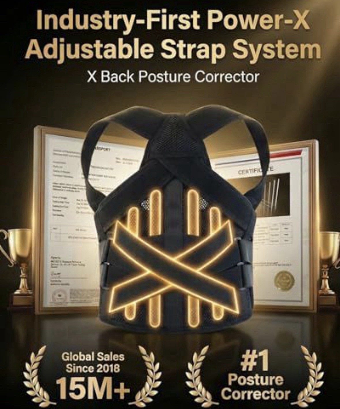 Adjustable Posture Corrector-Women & Men, Shoulder Brac Back Straightener LARGE