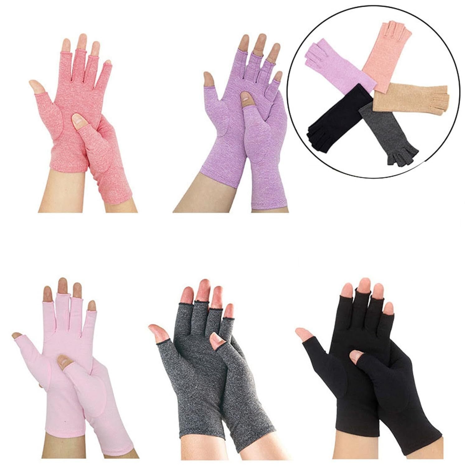 1/2 Pairs Copper Arthritis Compression Gloves Hand Support Joint Pain Relief