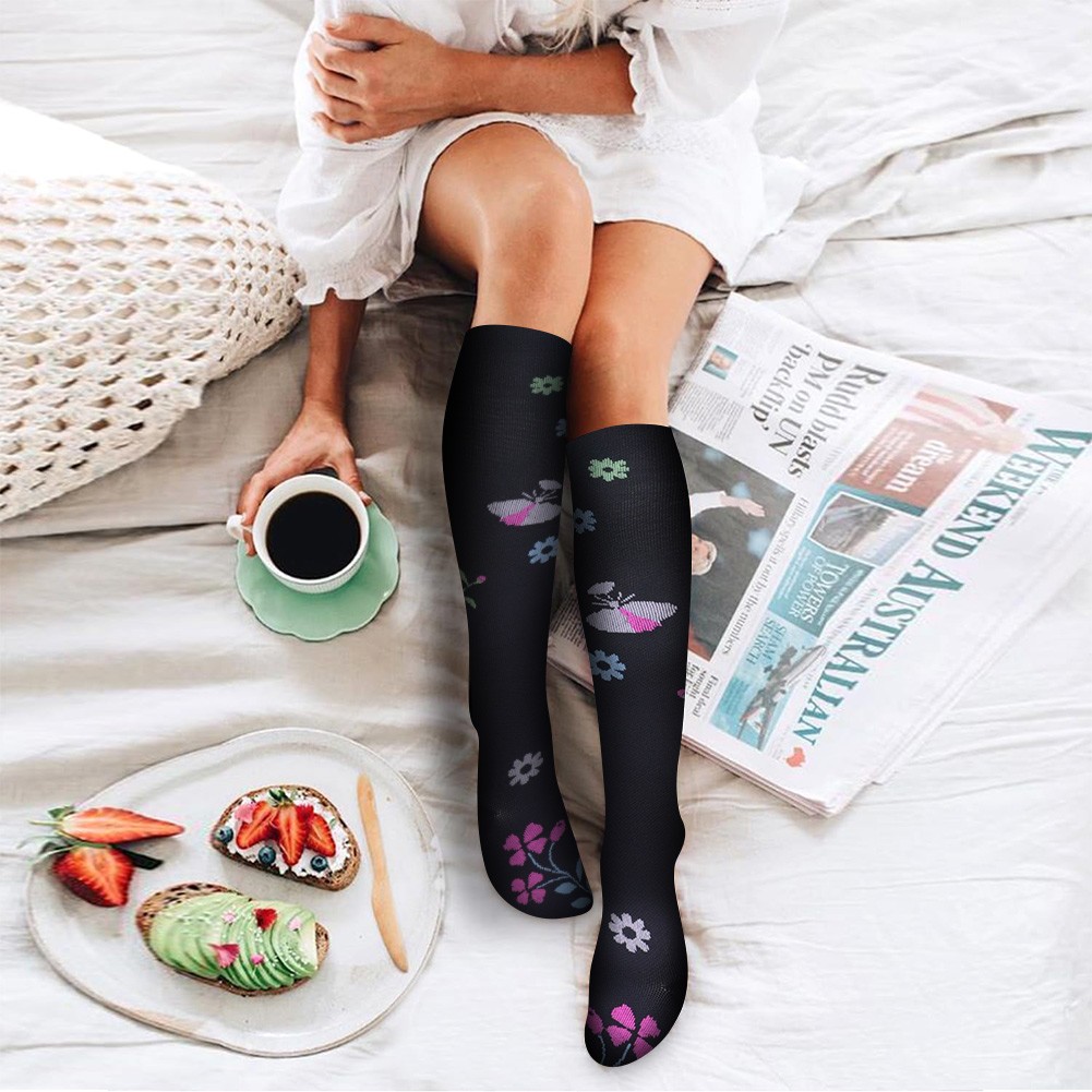 Unisex 20-30 mmHg Knee High Compression Socks Breathable Anti-Slip S/M/L/XL