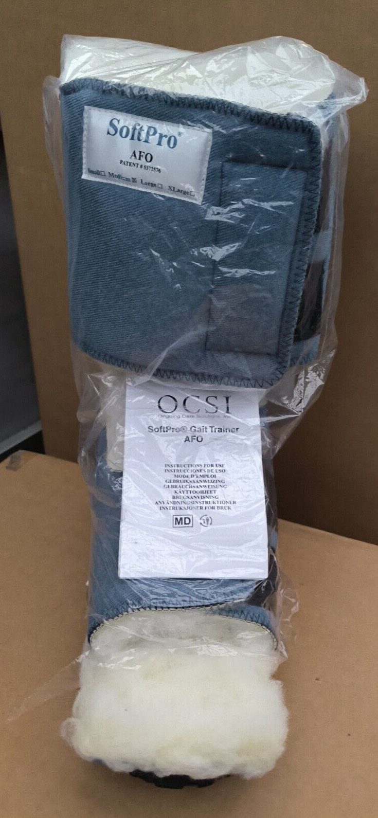 SoftPro Gait Trainer AFO Boot Medium Smooth (no Front Strap,blue) 1 PCs.