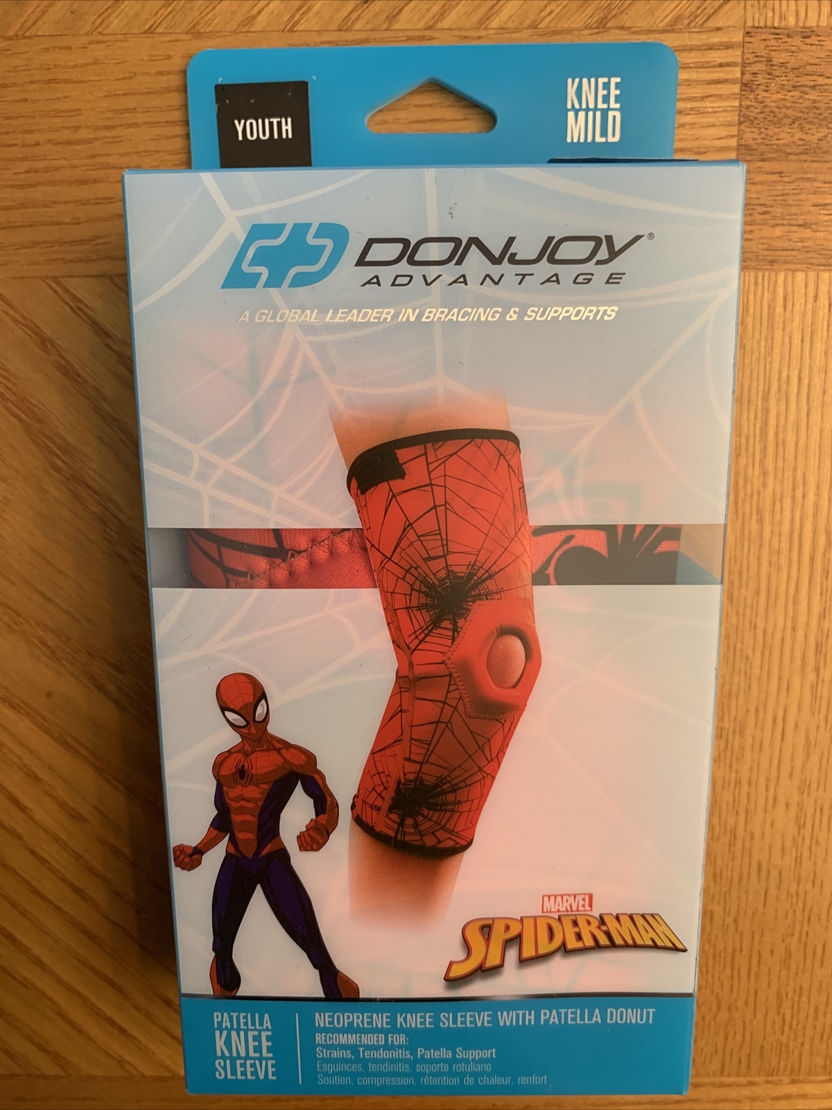 DonJoy Marvel Avengers Spider-Man Youth Neoprene Knee Sleeve Patella Donut