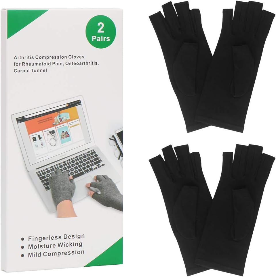 2-Pair Arthritis Compression Gloves for Alleviate Rheumatoid Osteoarthritis, Ca